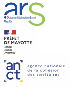 Logos ARS, Préfecture de Mayotte et Service de la Politique de la Ville de la Préfecture